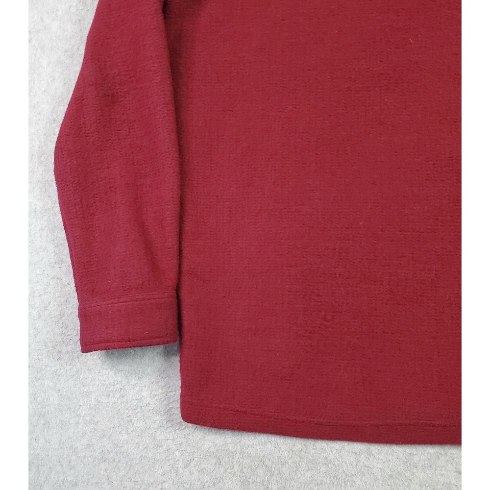 carbon2cobalt Shirt Jacket Mens Large Red Snap Front Waffle Knit Lined Pockets - Picture 14 of 15